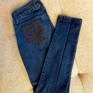 Indigo Rein Rhinestone Pocket Skinny Jeans